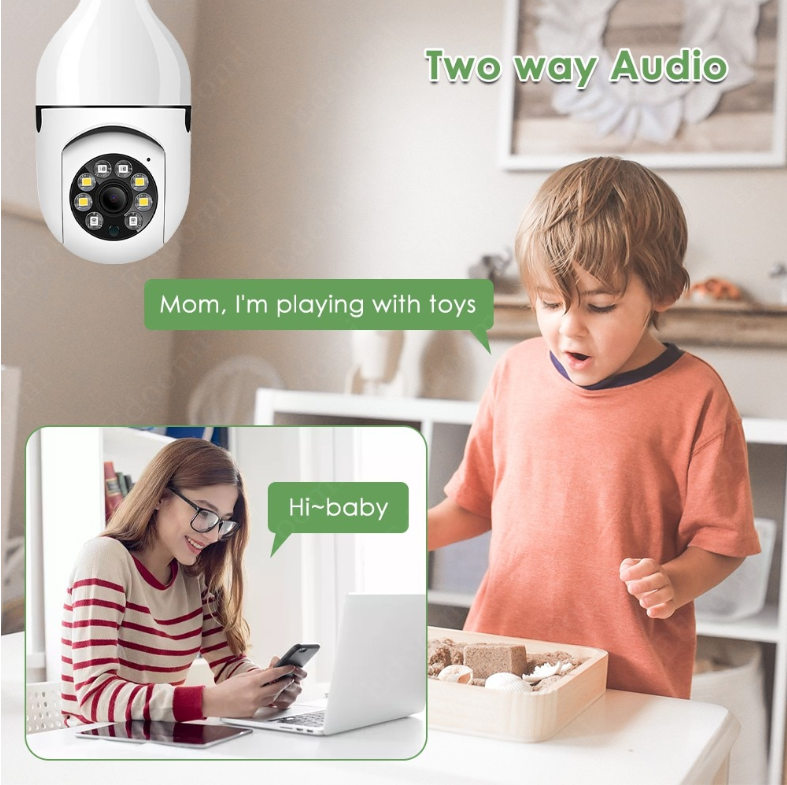 Light Bulb HD WIFI Camera Two way Audio