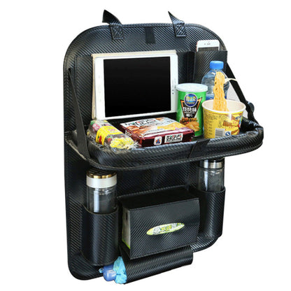 Multifunctional Storage Bag Car Dining Table And Chair Car Seat Back Leather Storage Hanging Bag Storage Bag Car Supplies