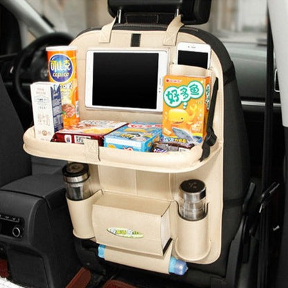 Multifunctional Storage Bag Car Dining Table And Chair Car Seat Back Leather Storage Hanging Bag Storage Bag Car Supplies