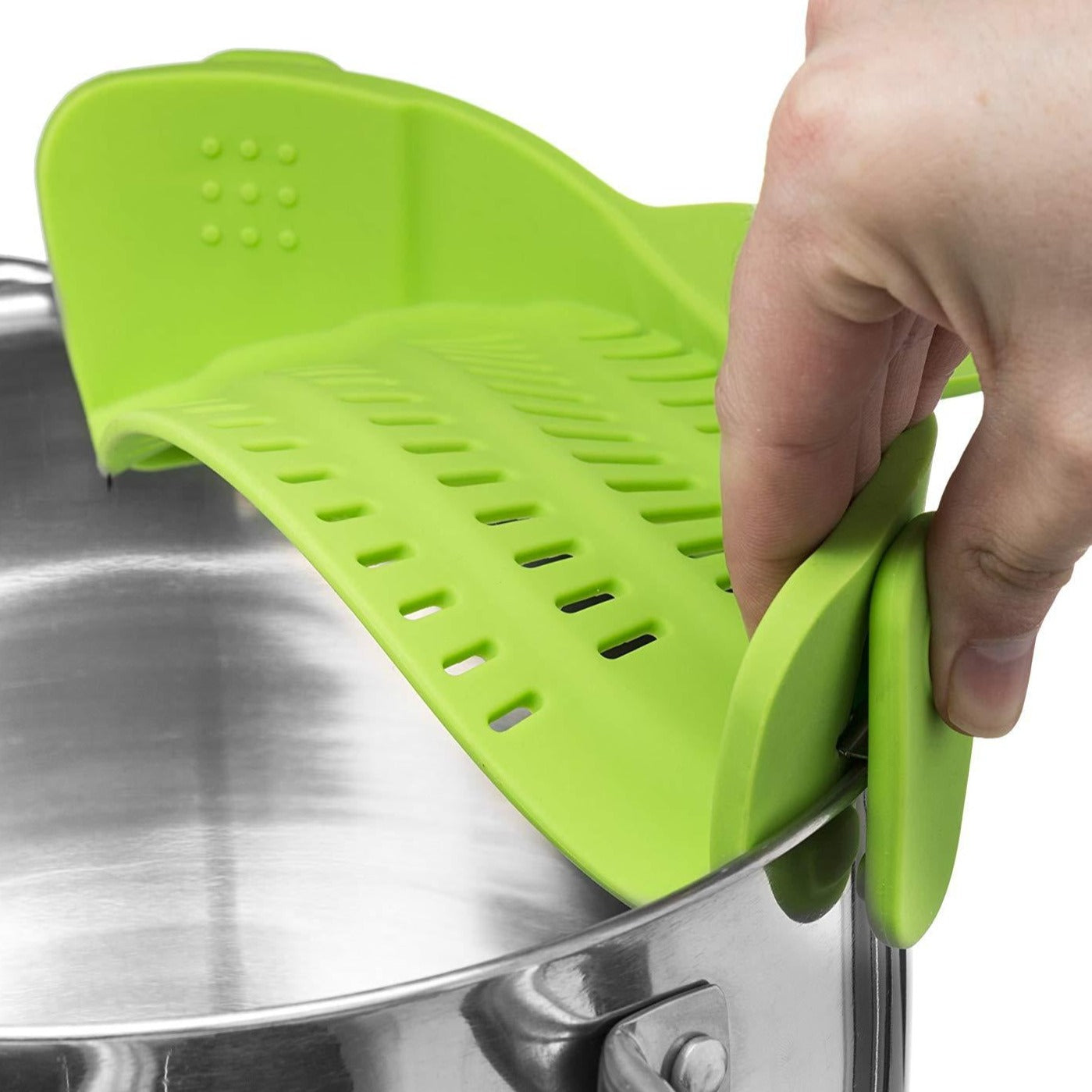 Green Adjustable Silicone Pot Strainer